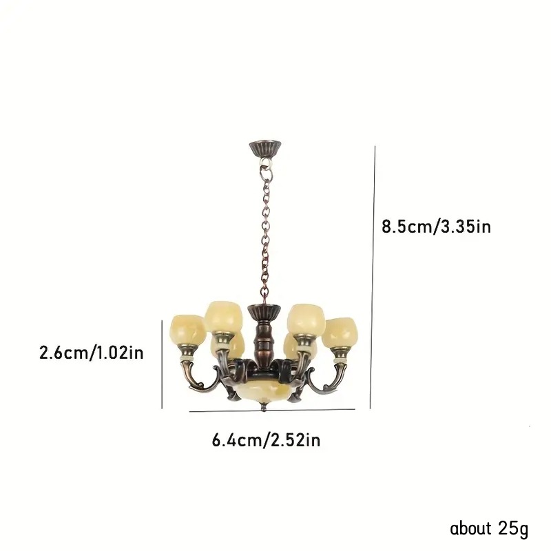 1 個ドールハウスミニチュアレトロ天井ランプシャンデリアモデ - Fairy Lights Bedroom のレビューと価格