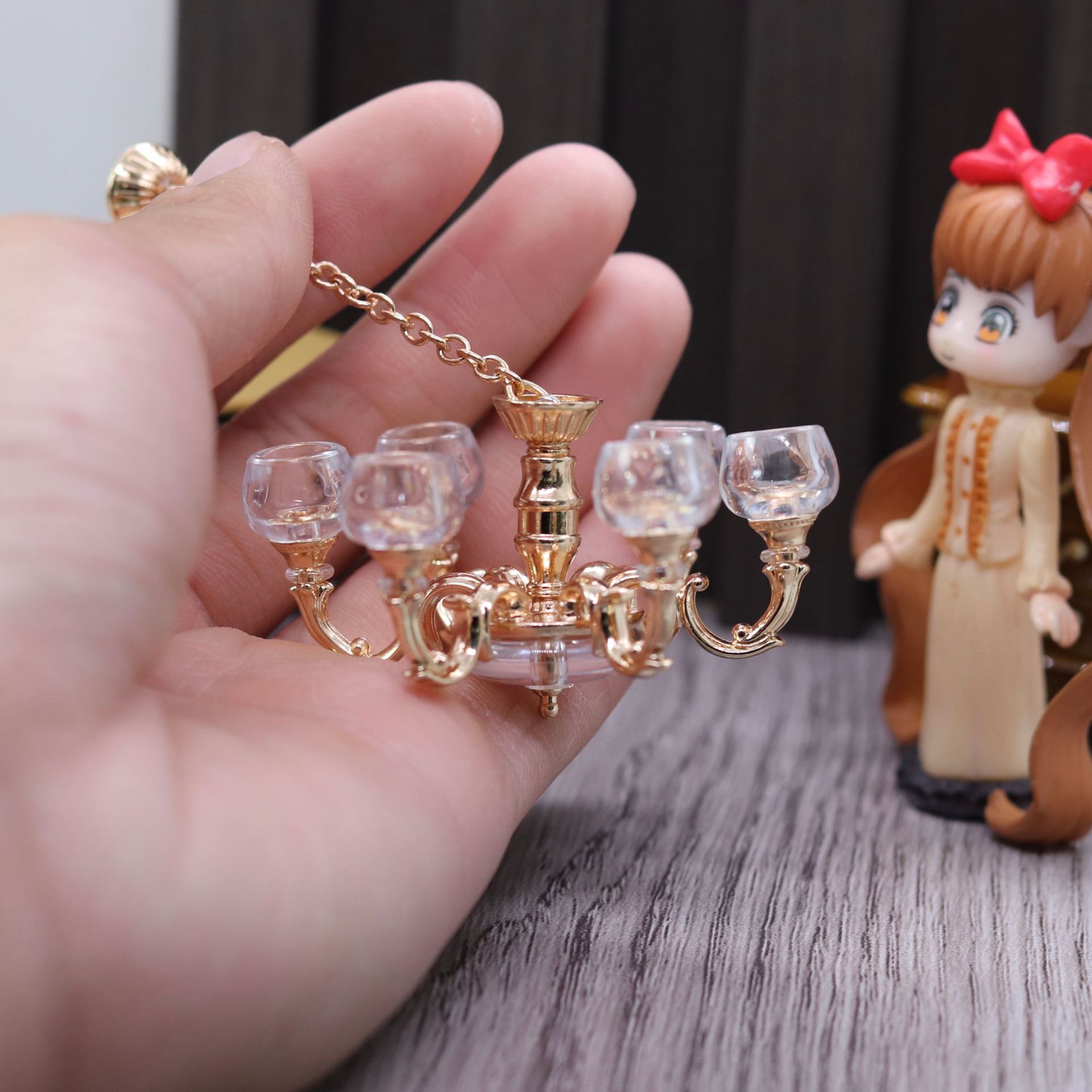 1 個ドールハウスミニチュアレトロ天井ランプシャンデリアモデ - Fairy Lights Bedroom のレビューと価格