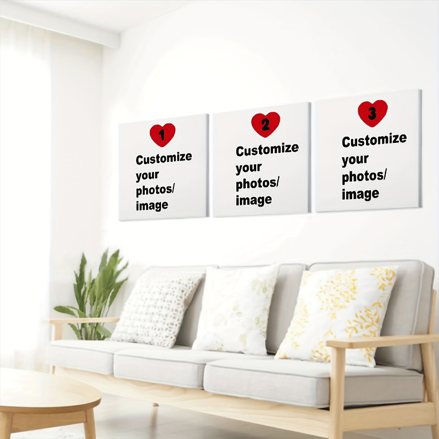 3枚セット カスタムスクエアキャンバスポスター パーソナライ - Home Decor Canvas のレビューと価格