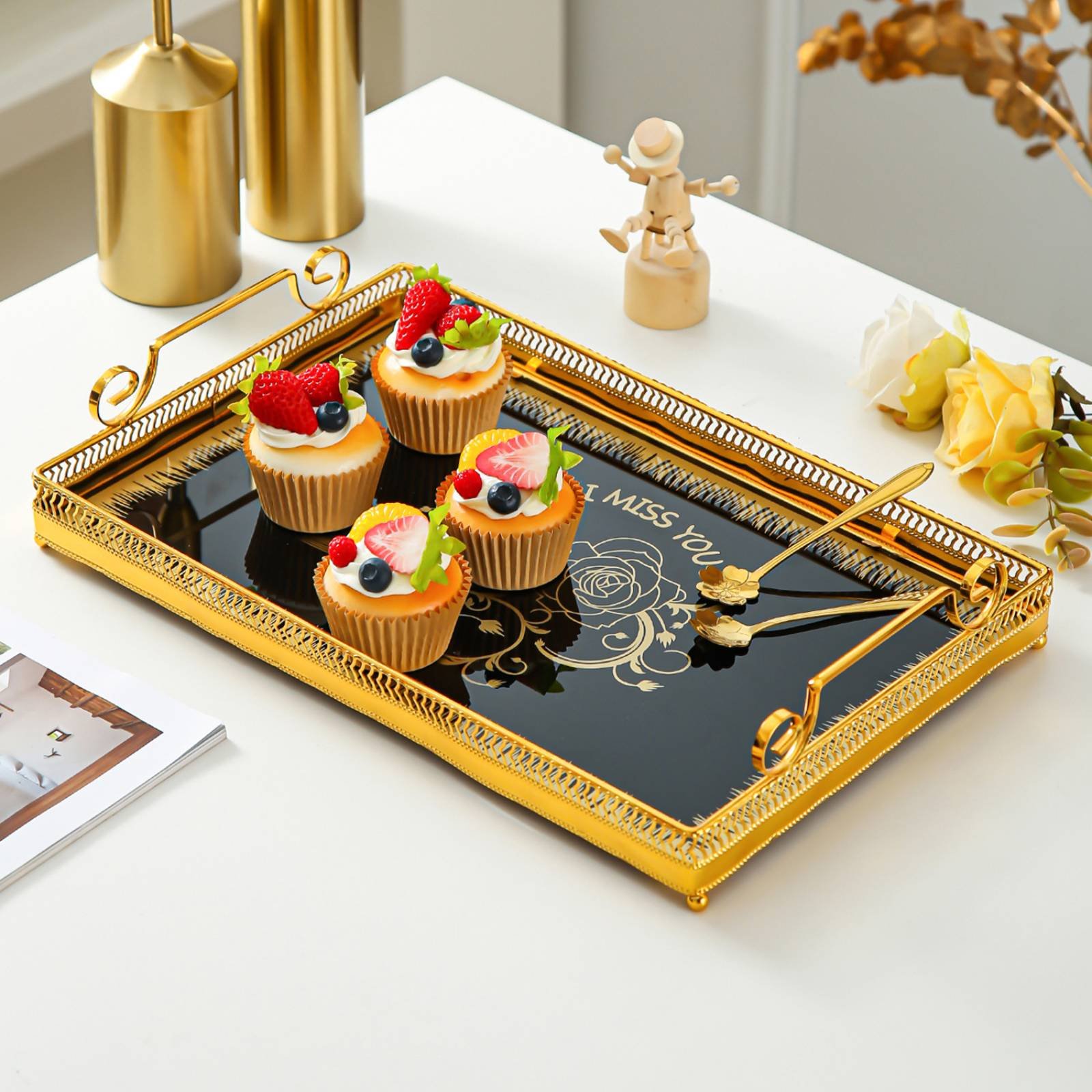 装飾ミラートレイ 北欧デザイン ミラートレイ ハウスデコレー - Vanity Home Decor のレビューと価格