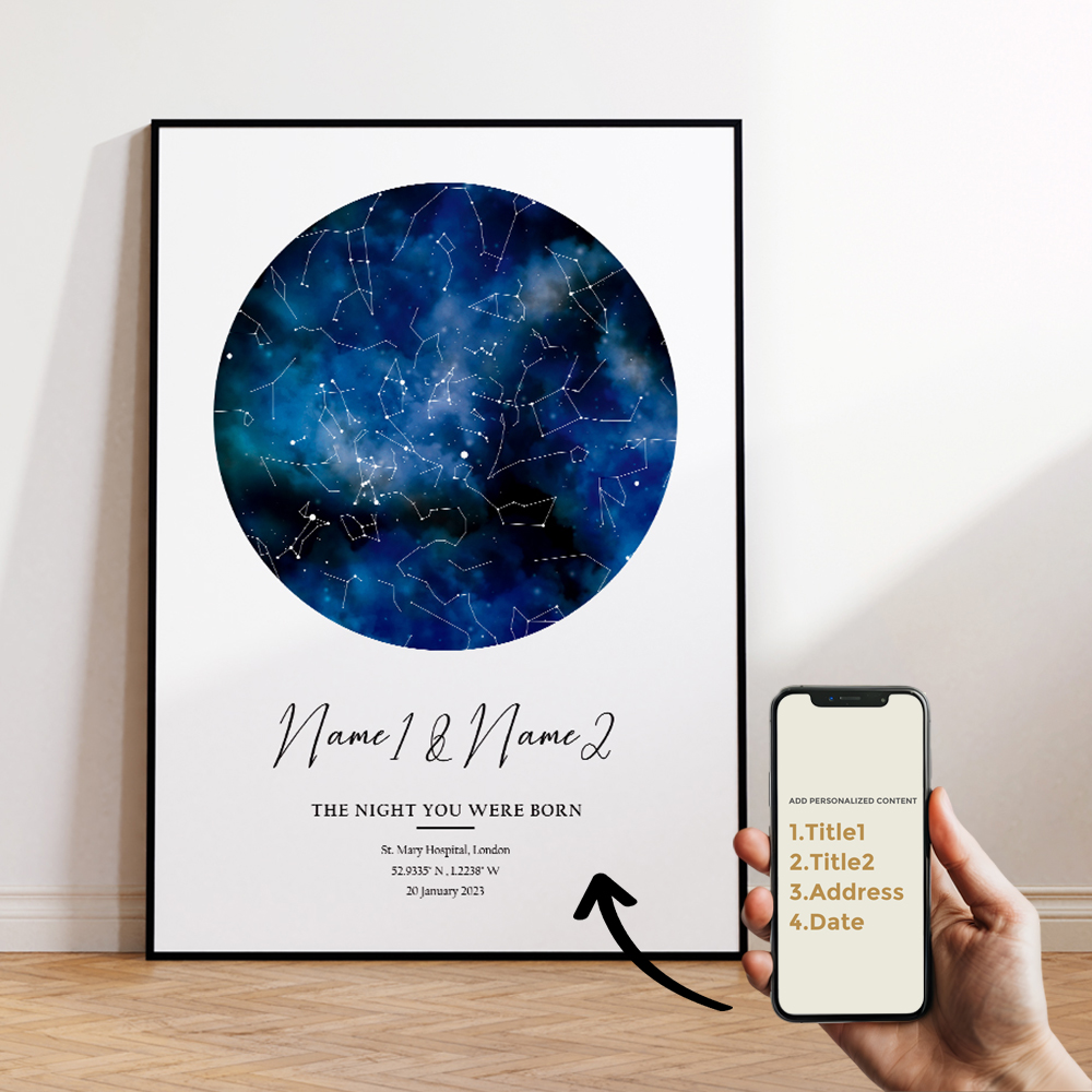 現代風カスタムパーソナライズ夜空星図ウォールアートキャンバス - Home Decor Canvas のレビューと価格