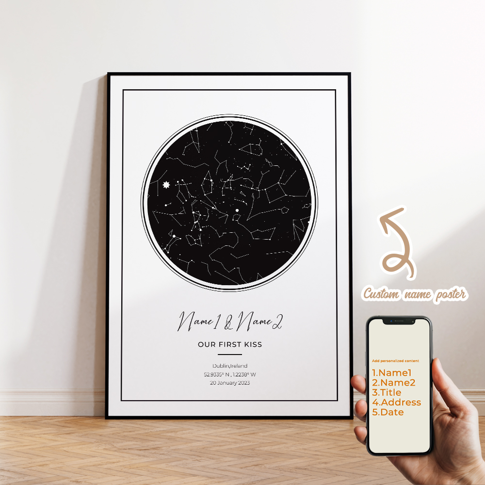 現代風カスタムパーソナライズ夜空星図ウォールアートキャンバス - Home Decor Canvas のレビューと価格