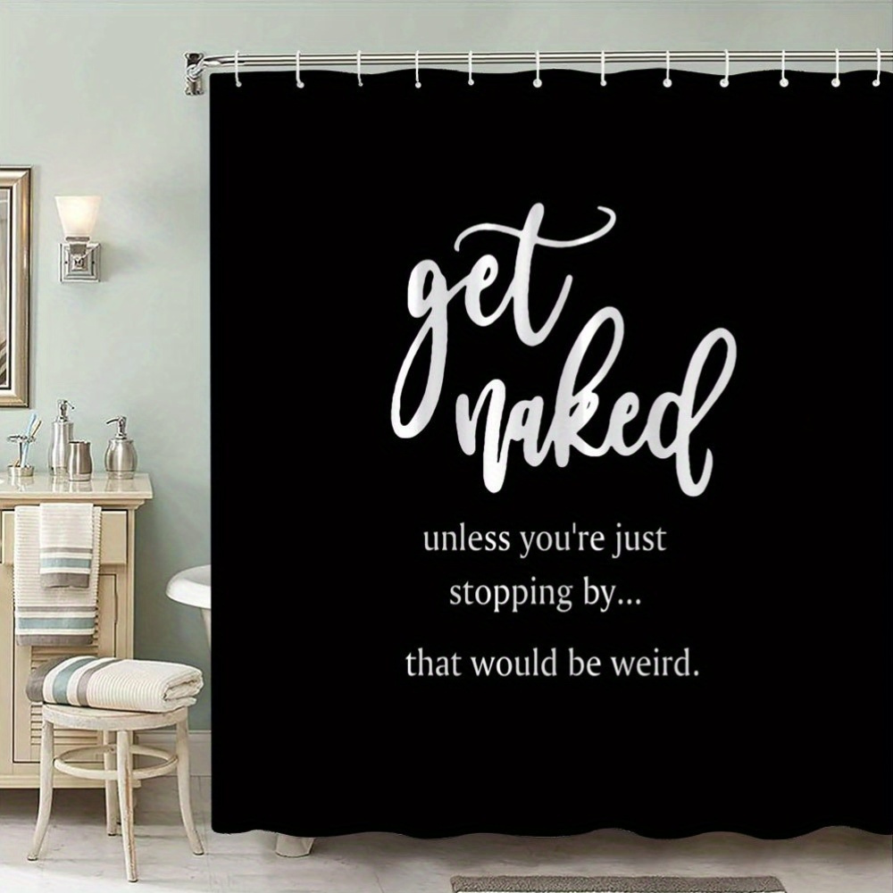 面白い引用句入りシャワーカーテン、斬新な黒のバスルーム装飾、 - Home Decor Quotes Ideas のレビューと価格