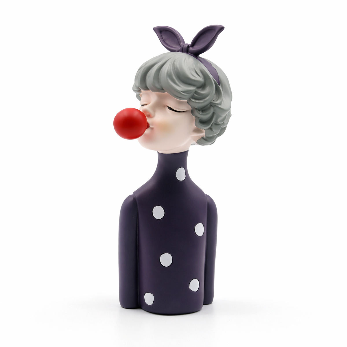北欧風のバブルガムガール樹脂製置物、キュートなモダンガール像 - Vanity Home Decor のレビューと価格