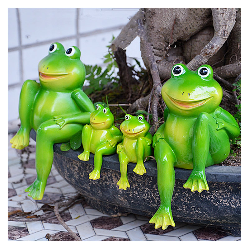 2ピース/セットかわいい樹脂リビングカエル像屋外ガーデン店装 - Home Decor Store のレビューと価格