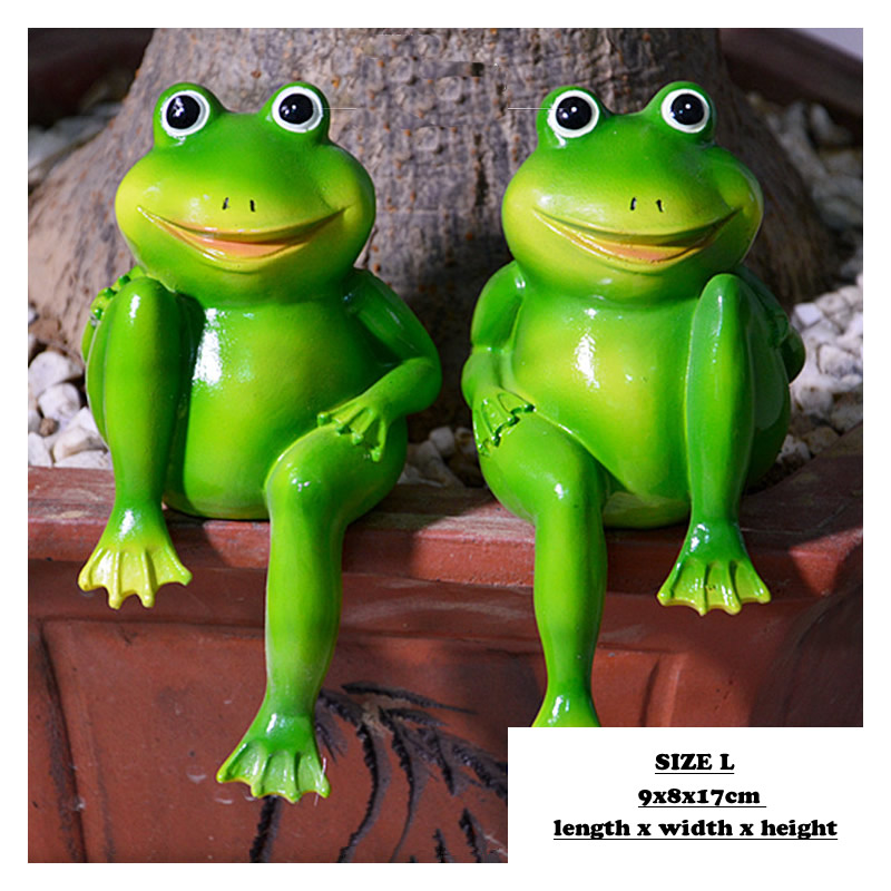 2ピース/セットかわいい樹脂リビングカエル像屋外ガーデン店装 - Home Decor Store のレビューと価格
