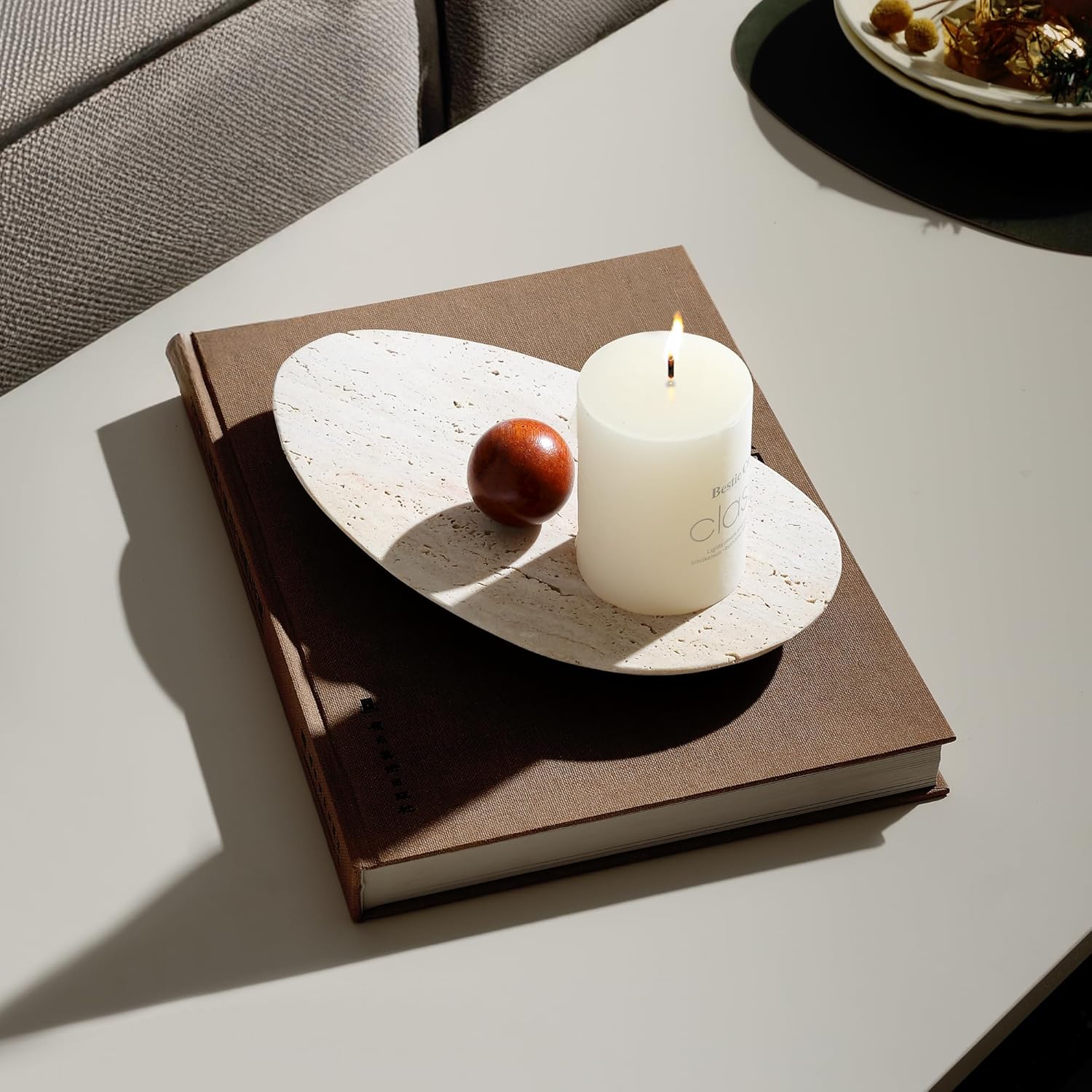 トラバーチン製バニティトレイ、バスルームのカウンターと家の装 - Vanity Home Decor のレビューと価格