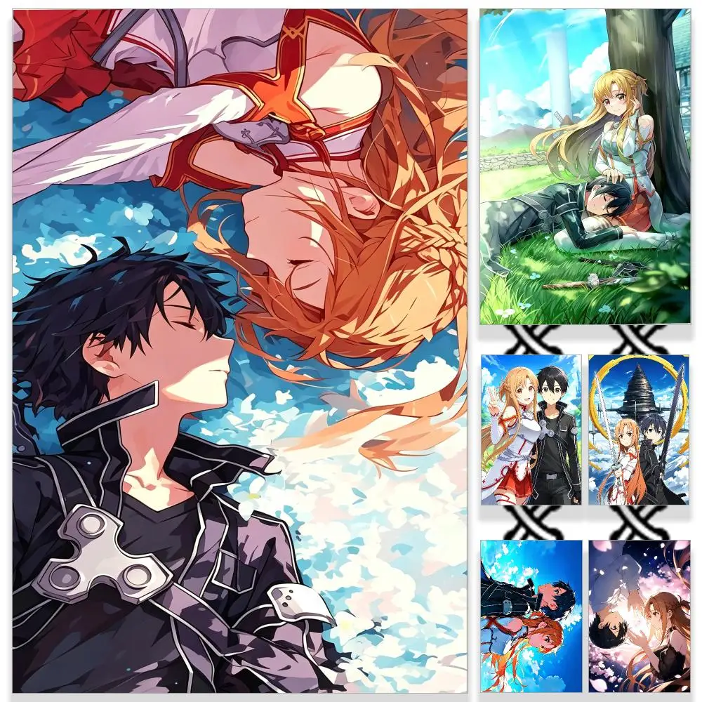 アニメ「ソードアート・オンライン」キリトとアスナのポスター、 - Home Decor Online Free のレビューと価格