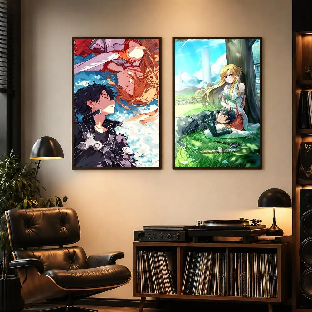 アニメ「ソードアート・オンライン」キリトとアスナのポスター、 - Home Decor Online Free のレビューと価格