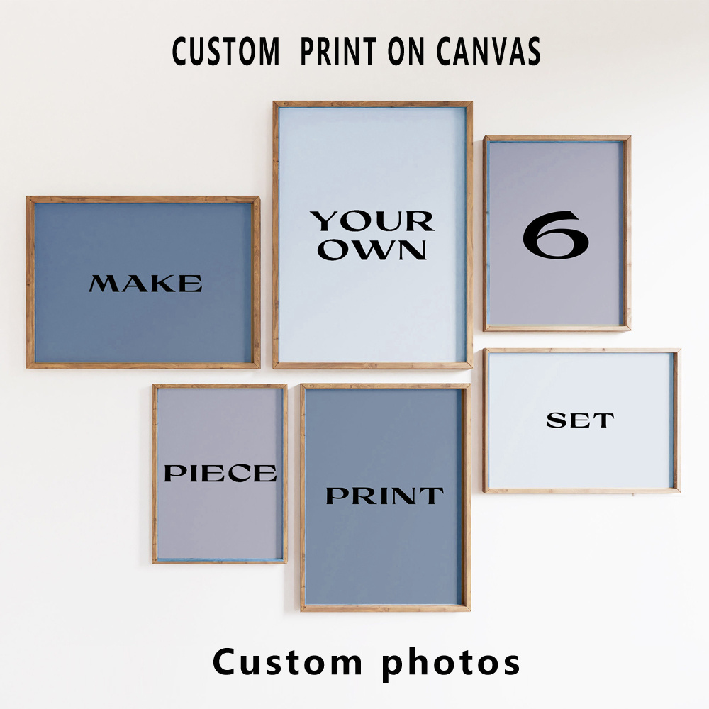 6 ピース/セットカスタムキャンバスプリント写真壁アートパー - Home Decor Canvas のレビューと価格