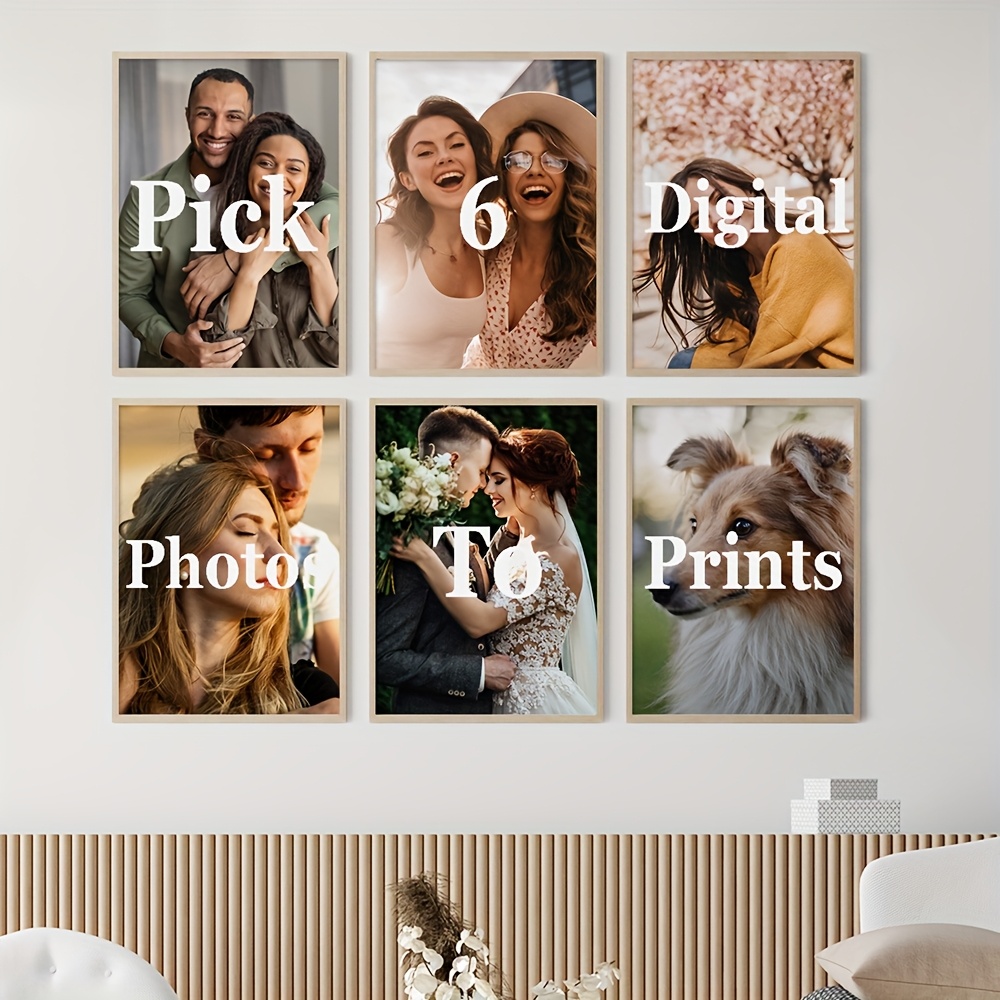 6 ピース/セットカスタムキャンバスプリント写真壁アートパー - Home Decor Canvas のレビューと価格