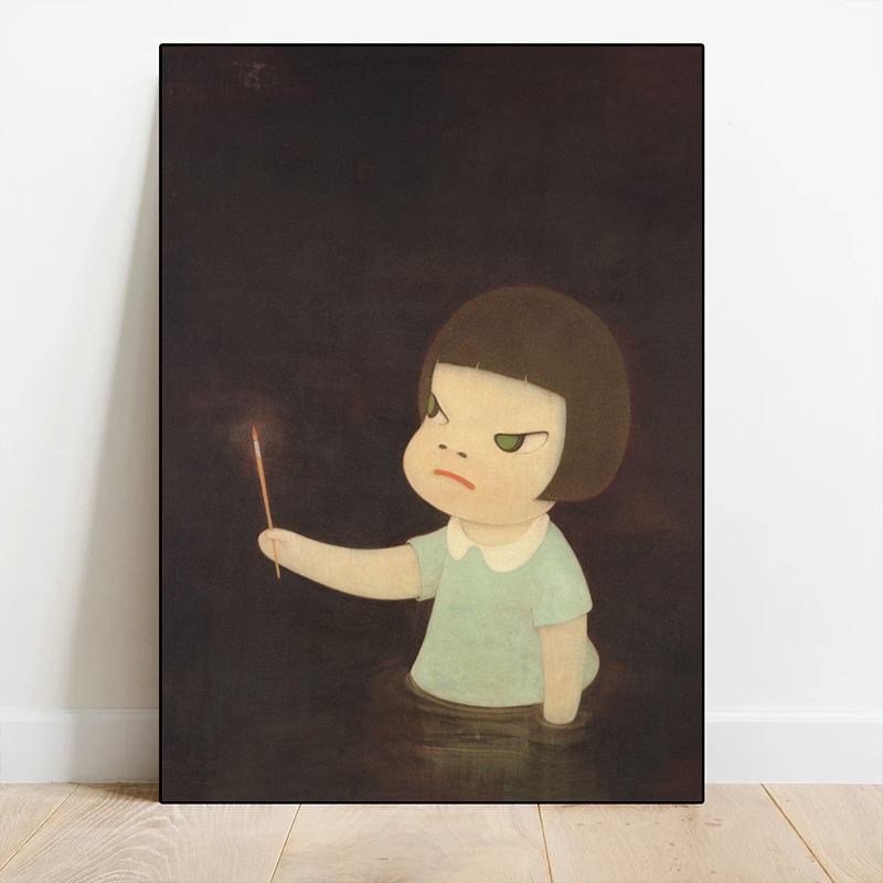 1pc フレームレスキャンバス絵画吉本奈良夢人形ポスターとプ - Abstract Oil Painting のレビューと価格