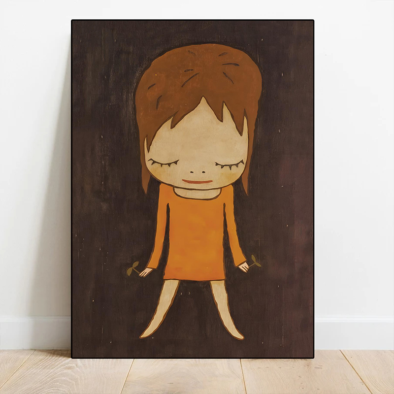 1pc フレームレスキャンバス絵画吉本奈良夢人形ポスターとプ - Abstract Oil Painting のレビューと価格