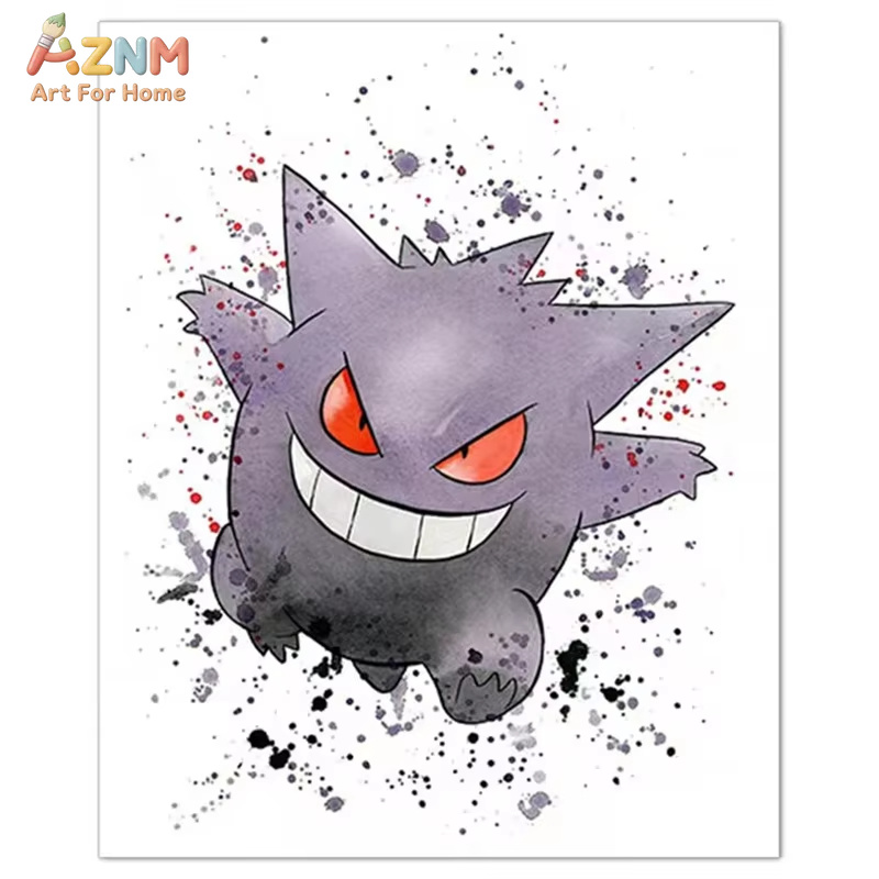 1PC、アニメポケモンキャンバス絵画フシギダネポスターとプリ - Abstract Oil Painting のレビューと価格